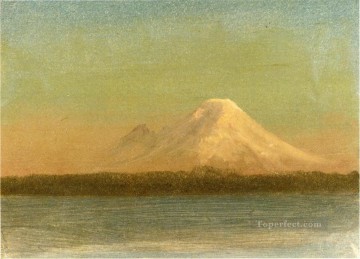  Bierstadt Pintura Art%C3%ADstica - Montaña cubierta de nieve en Crepúsculo luminismo paisaje marino Albert Bierstadt